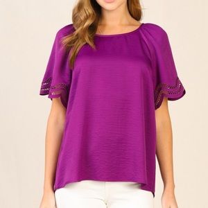 Scallop Sleeve Top